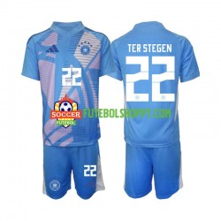 Camisola Júnior Alemanha Ter Stegen 22 Guarda-redes Quarto Equipamento 2024-2025 Manga Curta