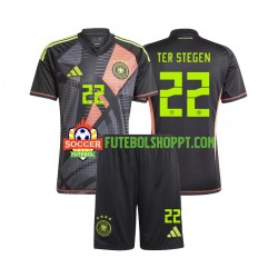 Camisola Júnior Alemanha Ter Stegen 22 Guarda-redes Principais Equipamento Euro 2024 Manga Curta