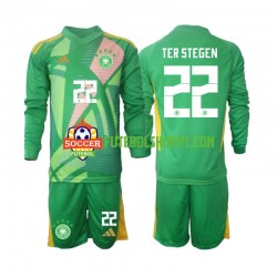 Camisola Júnior Alemanha Ter Stegen 22 Guarda-redes Terceiro Equipamento 2024-2025 Manga Comprida