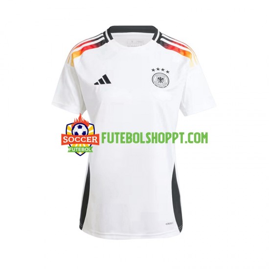 Camisola Mulher Alemanha Principais Equipamento Euro 2024 Manga Curta