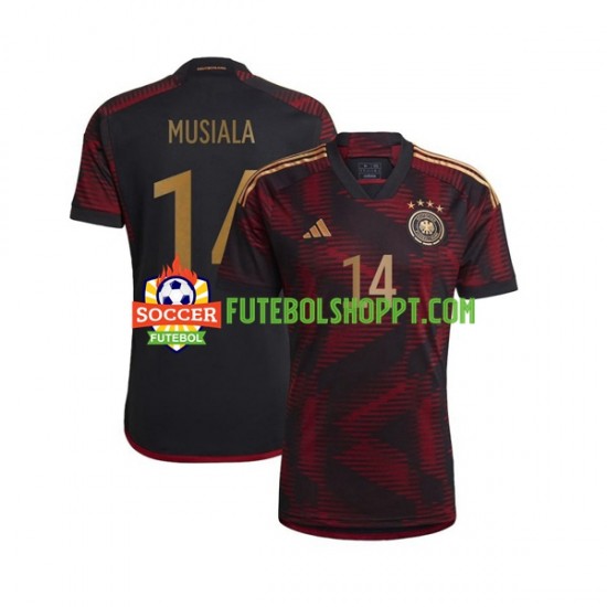 Camisola Homem Alemanha Musiala 14 Alternativa Equipamento Copa do Mundo 2022 Manga Curta