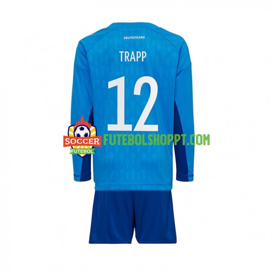 Camisola Júnior Alemanha TRAPP 12 Guarda-redes Principais Equipamento Mundial 2022 Manga Comprida