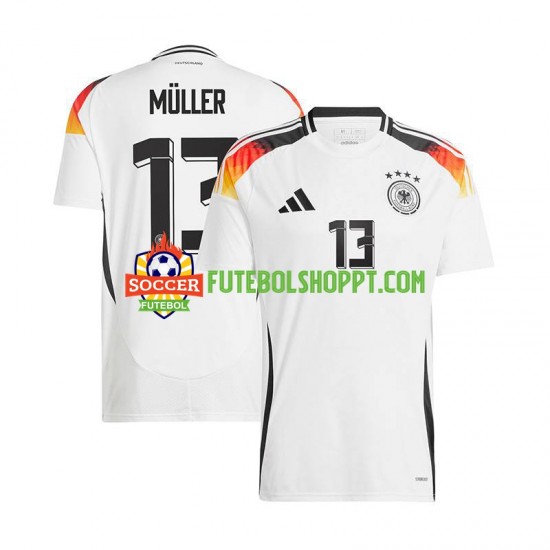 Camisola Homem Alemanha Thomas Muller 13 Principais Equipamento Euro 2024 Manga Curta