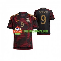 Camisola Homem Alemanha Timo Werner 9 Alternativa Equipamento Mundial 2022 Manga Curta