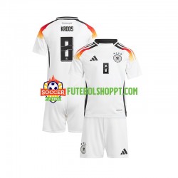 Camisola Júnior Alemanha Toni Kroos 8 Principais Equipamento Euro 2024 Manga Curta
