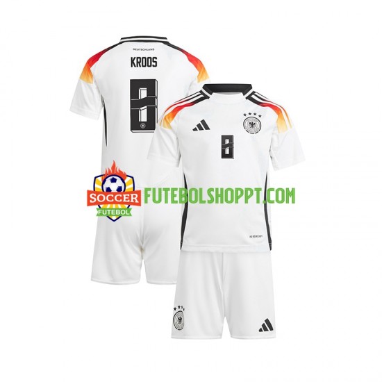 Camisola Júnior Alemanha Toni Kroos 8 Principais Equipamento Euro 2024 Manga Curta