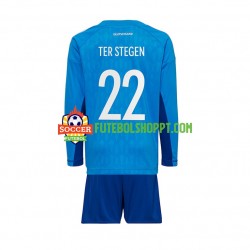 Camisola Júnior Alemanha ter Stegen 22 Guarda-redes Principais Equipamento Mundial 2022 Manga Comprida