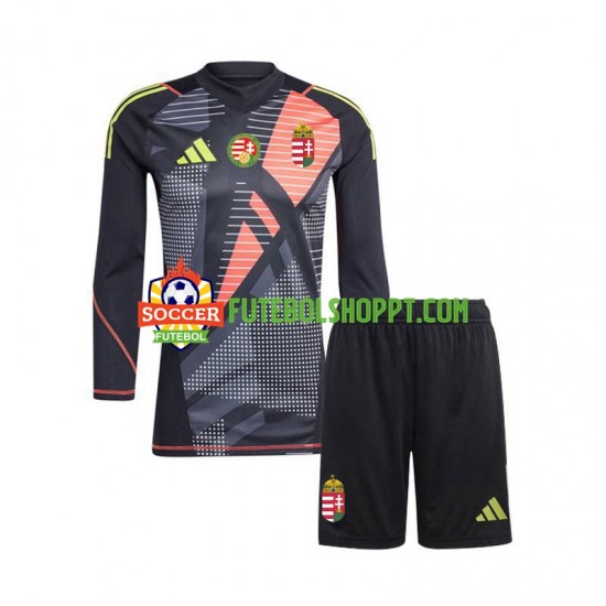 Camisola Júnior Hungria Guarda-redes Principais Equipamento Euro 2024 Manga Comprida