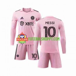 Camisola Júnior Inter Miami Lionel Messi 10 Principais Equipamento 2023-2024 Manga Comprida