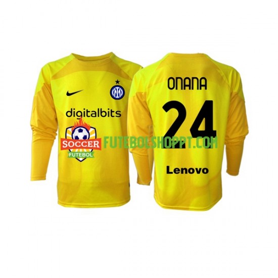 Camisola Homem Inter de Milão Andre Onana 24 Guarda-redes Alternativa Equipamento 2022-2023 Manga Comprida