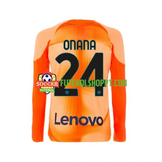 Camisola Homem Inter de Milão Andre Onana 24 Guarda-redes Quarto Equipamento 2022-2023 Manga Comprida