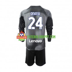 Camisola Júnior Inter de Milão Andre Onana 24 Guarda-redes Principais Equipamento 2022-2023 Manga Comprida