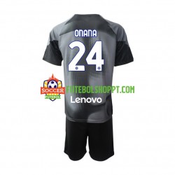 Camisola Júnior Inter de Milão Andre Onana 24 Guarda-redes Principais Equipamento 2022-2023 Manga Curta