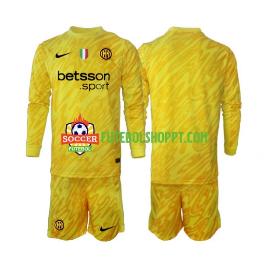 Camisola Júnior Inter de Milão Guarda-redes Alternativa Equipamento 2024-2025 Manga Comprida