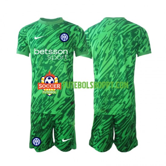 Camisola Júnior Inter de Milão Guarda-redes Principais Equipamento 2024-2025 Manga Curta