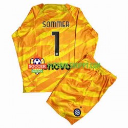 Camisola Júnior Inter de Milão Sommer 1 Guarda-redes Principais Equipamento 2023-2024 Manga Comprida