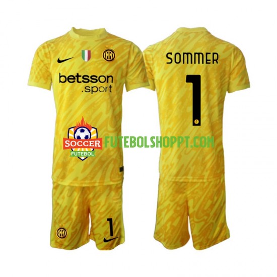 Camisola Júnior Inter de Milão Yann Sommer 1 Guarda-redes Alternativa Equipamento 2024-2025 Manga Curta