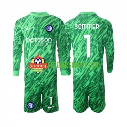 Camisola Júnior Inter de Milão Yann Sommer 1 Guarda-redes Principais Equipamento 2024-2025 Manga Comprida