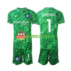 Camisola Júnior Inter de Milão Yann Sommer 1 Guarda-redes Principais Equipamento 2024-2025 Manga Curta