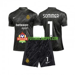 Camisola Júnior Inter de Milão Yann Sommer 1 Guarda-redes Terceiro Equipamento 2024-2025 Manga Curta