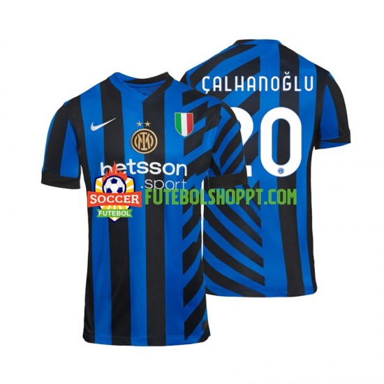 Camisola Homem Inter de Milão Hakan Calhanoglu 20 Principais Equipamento 2024-2025 Manga Curta