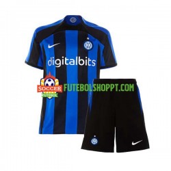 Camisola Júnior Inter de Milão Principais Equipamento 2022-2023 Manga Curta