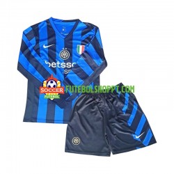 Camisola Júnior Inter de Milão Principais Equipamento 2024-2025 Manga Comprida