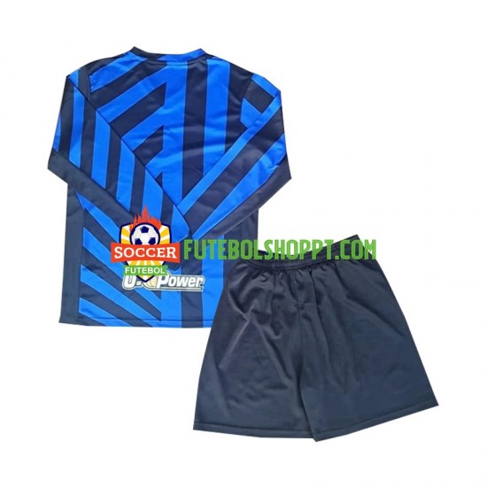 Camisola Júnior Inter de Milão Principais Equipamento 2024-2025 Manga Comprida