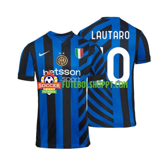 Camisola Homem Inter de Milão Lautaro 10 Principais Equipamento 2024-2025 Manga Curta