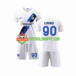 Camisola Júnior Inter de Milão Lukaku 90 Alternativa Equipamento 2023-2024 Manga Curta