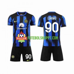 Camisola Júnior Inter de Milão Lukaku 90 Principais Equipamento 2023-2024 Manga Curta
