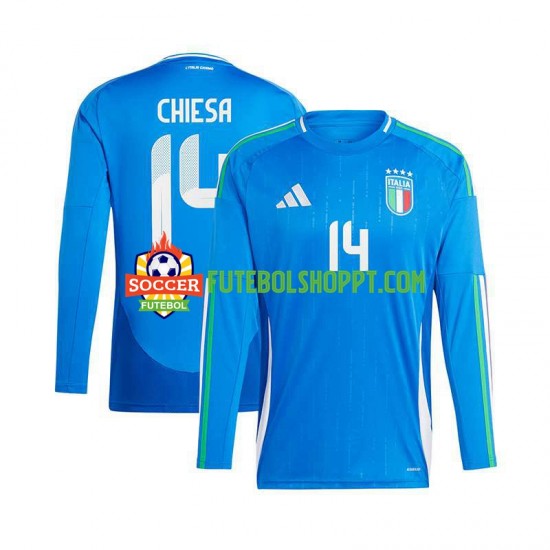 Camisola Homem Itália Chiesa 14 Principais Equipamento Euro 2024 Manga Comprida