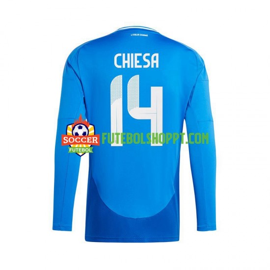 Camisola Homem Itália Chiesa 14 Principais Equipamento Euro 2024 Manga Comprida