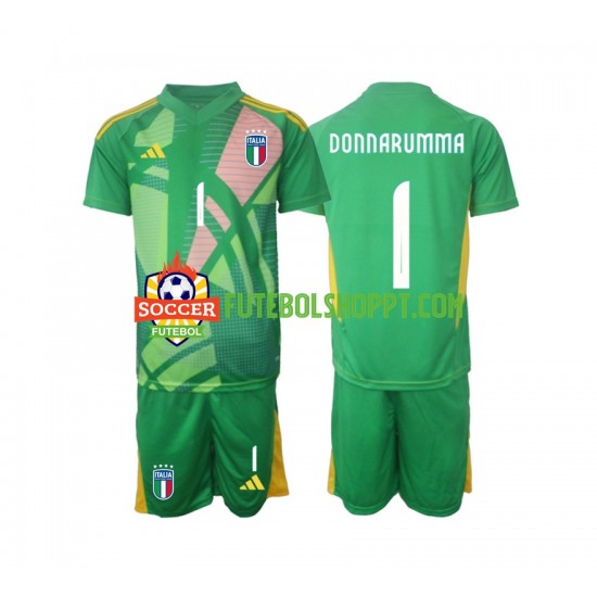 Camisola Júnior Itália Donnarumma 1 Guarda-redes Alternativa Equipamento Euro 2024 Manga Curta