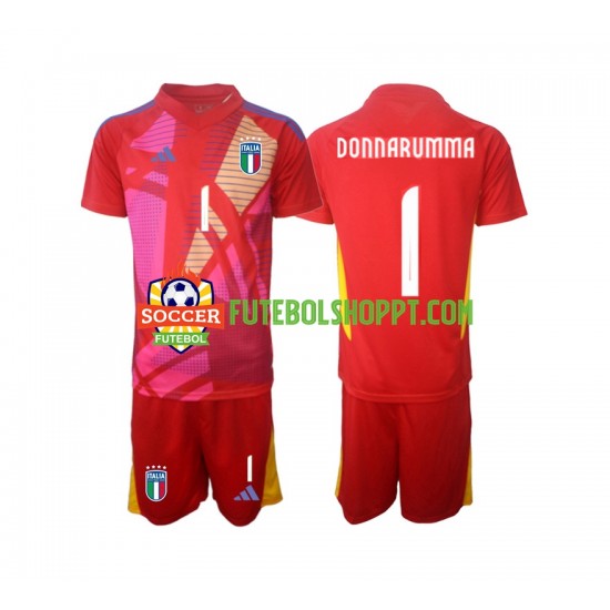 Camisola Júnior Itália Donnarumma 1 Guarda-redes Terceiro Equipamento Euro 2024 Manga Curta