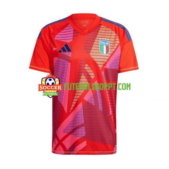 Camisola Homem Itália Guarda-redes Principais Equipamento Euro 2024 Manga Curta