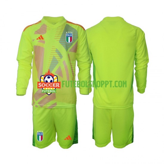 Camisola Júnior Itália Guarda-redes Principais Equipamento Euro 2024 Manga Comprida
