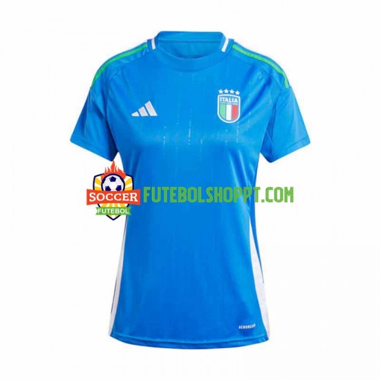 Camisola Mulher Itália Principais Equipamento Euro 2024 Manga Curta