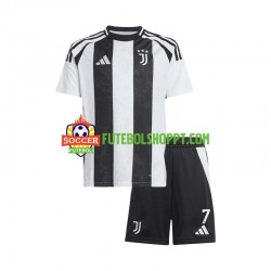Camisola Júnior Juventus Cristiano Ronaldo 7 Principais Equipamento 2024-2025 Manga Curta