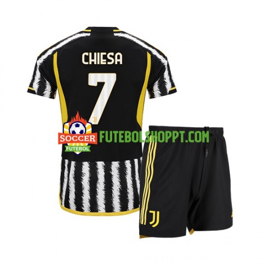 Camisola Júnior Juventus Federico Chiesa 7 Principais Equipamento 2023-2024 Manga Curta