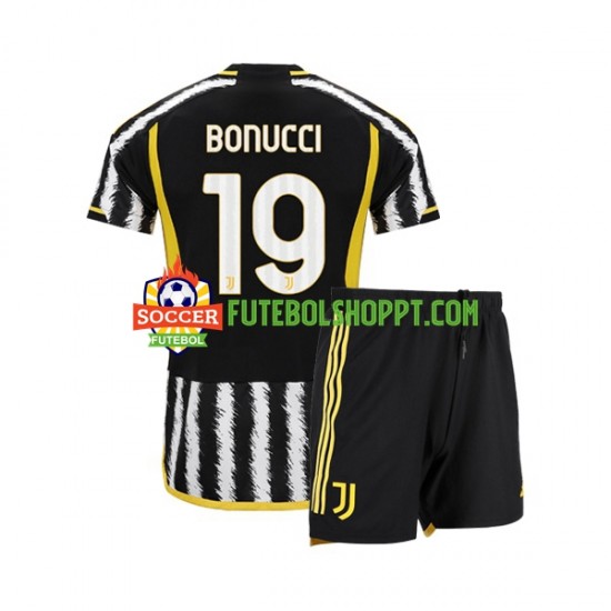 Camisola Júnior Juventus Leonardo Bonucci 19 Principais Equipamento 2023-2024 Manga Curta