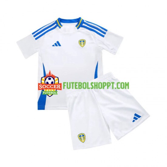 Camisola Júnior Leeds United Principais Equipamento 2024-2025 Manga Curta