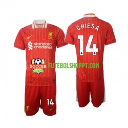 Camisola Júnior Liverpool Chiesa 14 Principais Equipamento 2024-2025 Manga Curta