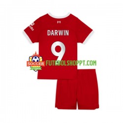 Camisola Júnior Liverpool Darwin Nunez 9 Principais Equipamento 2023-2024 Manga Curta