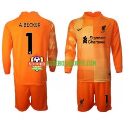 Camisola Júnior Liverpool A.BECKER 1 Guarda-redes Quarto Equipamento 2021-2022 Manga Comprida