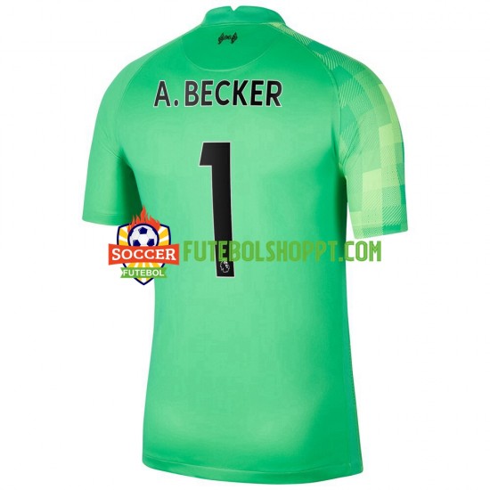 Camisola Homem Liverpool A.Becker 1 Guarda-redes Principais Equipamento 2021-2022 Manga Curta