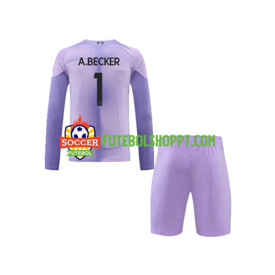 Camisola Júnior Liverpool A.Becker 1 Guarda-redes Principais Equipamento 2022-2023 Manga Comprida