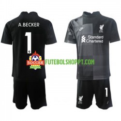 Camisola Júnior Liverpool Alisson Becker 1 Guarda-redes Terceiro Equipamento 2021-2022 Manga Curta