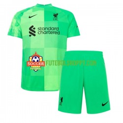 Camisola Júnior Liverpool Guarda-redes Principais Equipamento 2021-2022 Manga Curta