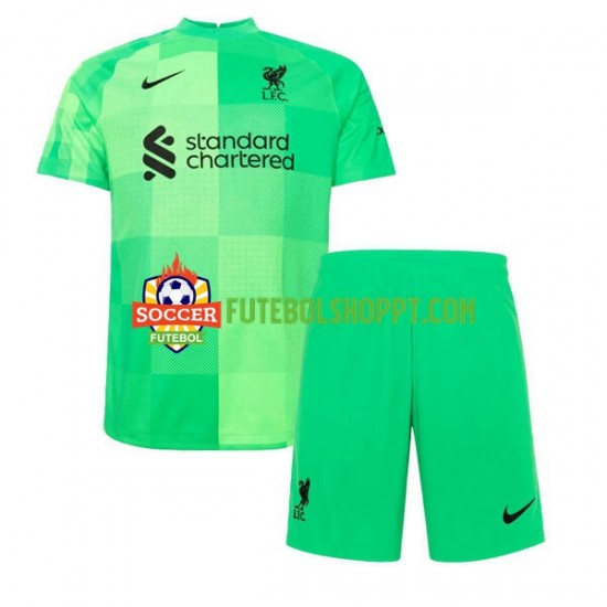 Camisola Júnior Liverpool Guarda-redes Principais Equipamento 2021-2022 Manga Curta